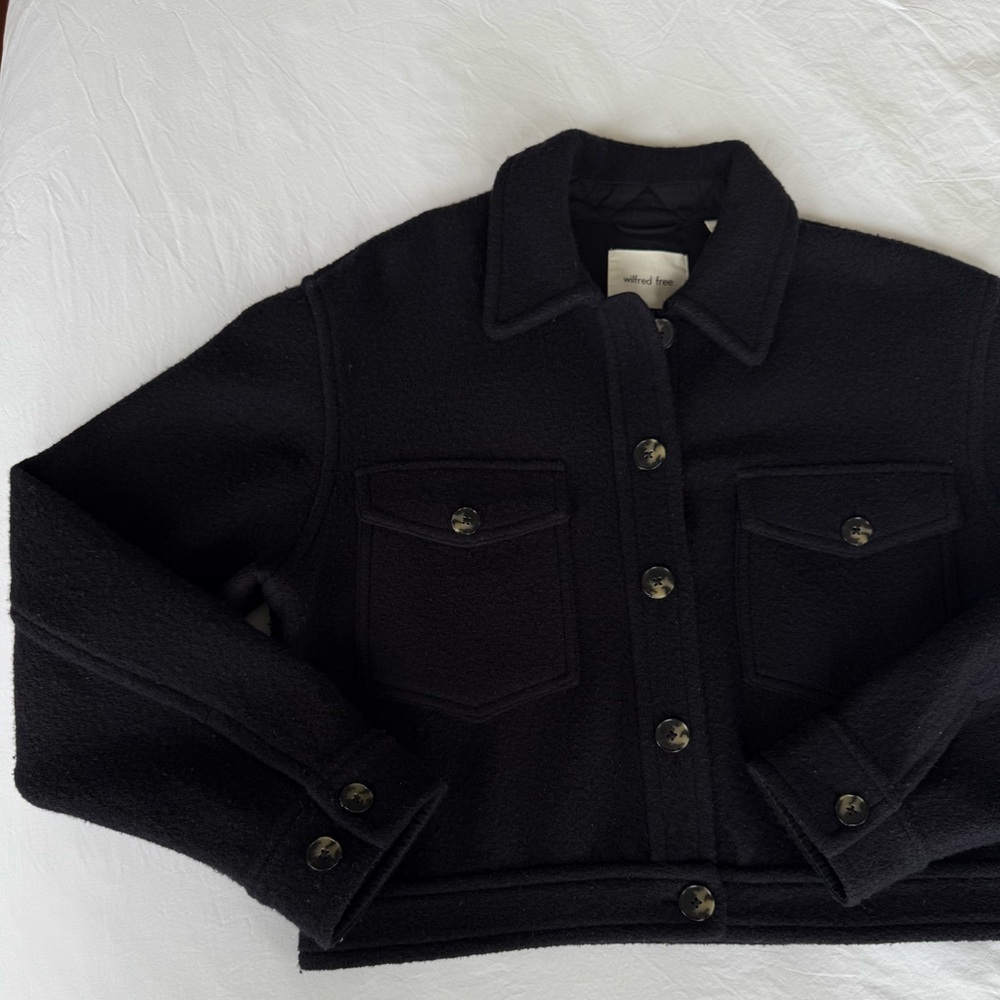 Aritzia Black 100% Merino Wool Jacket - Picture 3 of 9